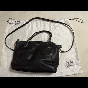 Coach Pebble leather chocolate brown satchel.
